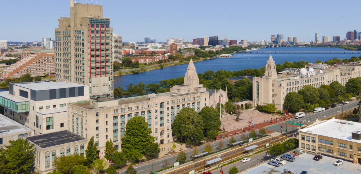 Outside view of dental school buildings
