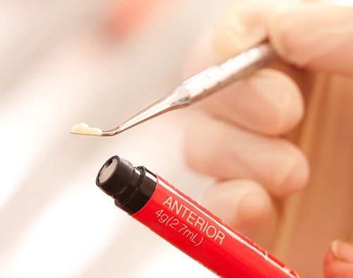 a tube of composite dental resin